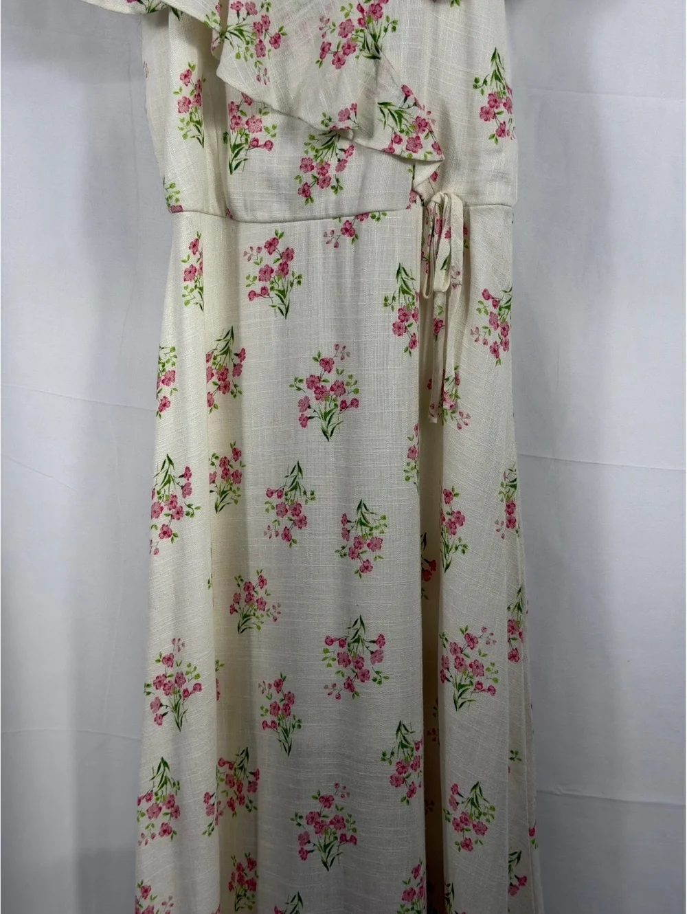 GB Girls Size 7 Ivory Pink Floral Ruffle Romper Jumpsuit